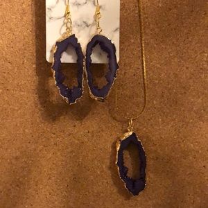 Handcrafted necklace and earrings.